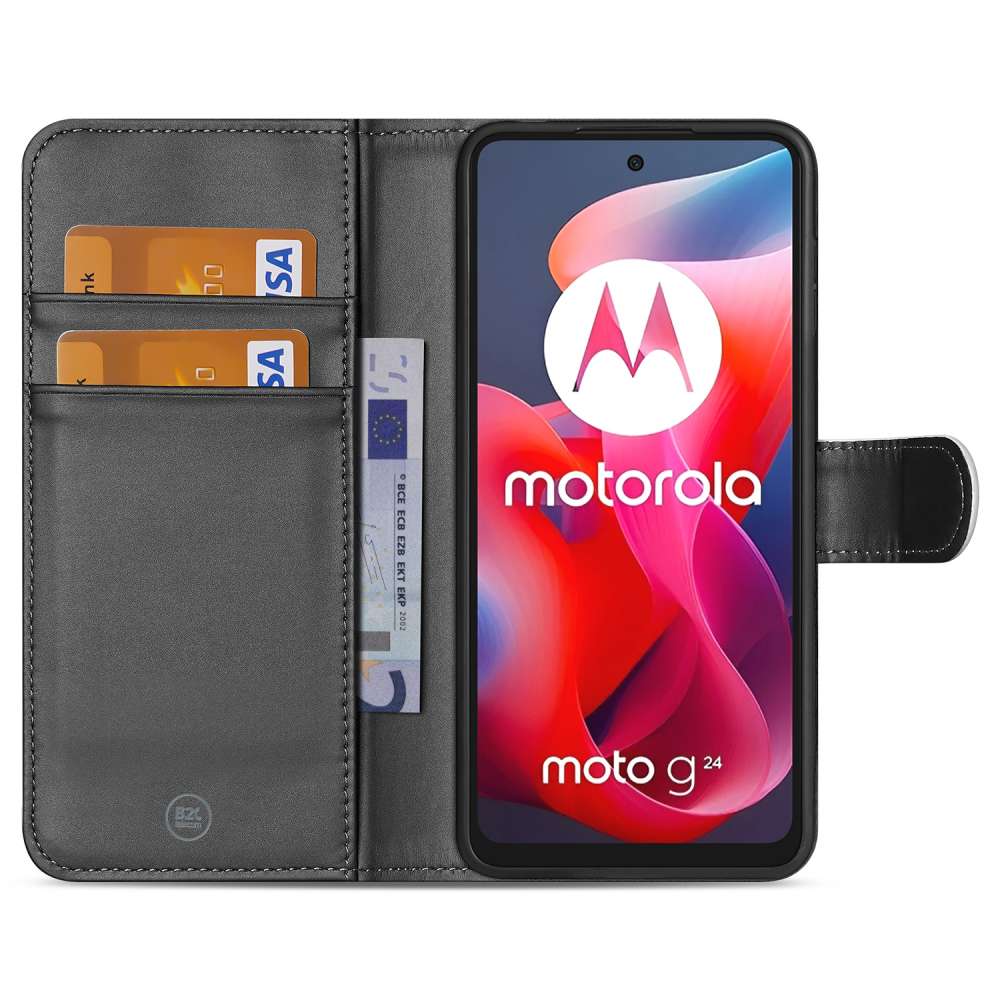 Book Case Hoesje voor Motorola Moto G24 | G04 | G24 Power Wit met Pasjeshouder
