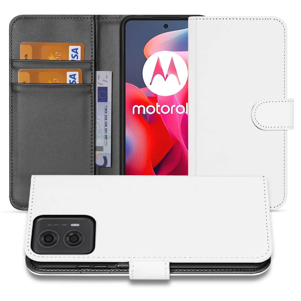 Book Case Hoesje voor Motorola Moto G24 | G04 | G24 Power Wit met Pasjeshouder
