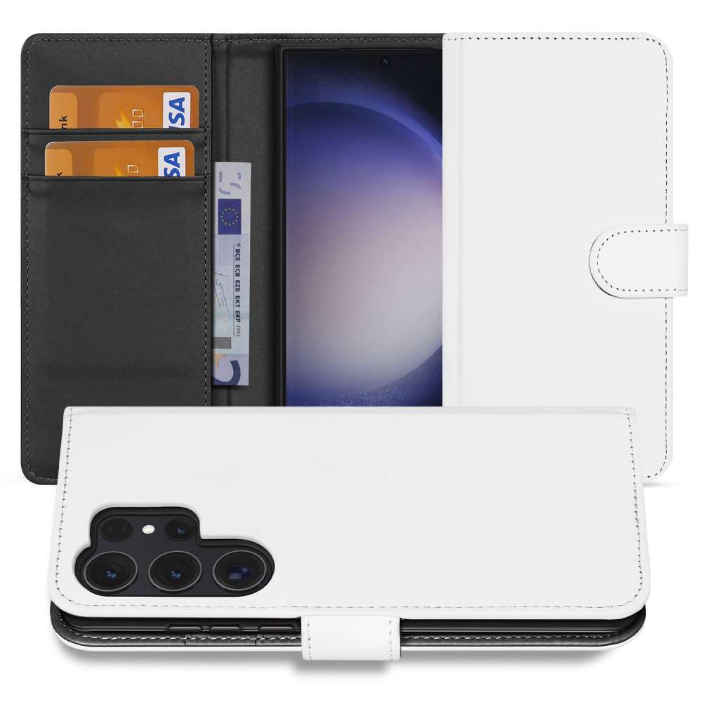Book Case Telefoonhoesje Geschikt voor Samsung Galaxy S24 Ultra Wit met Pasjeshouder