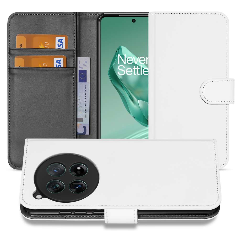 Book Case Telefoonhoesje OnePlus 12 Wit met Pasjeshouder