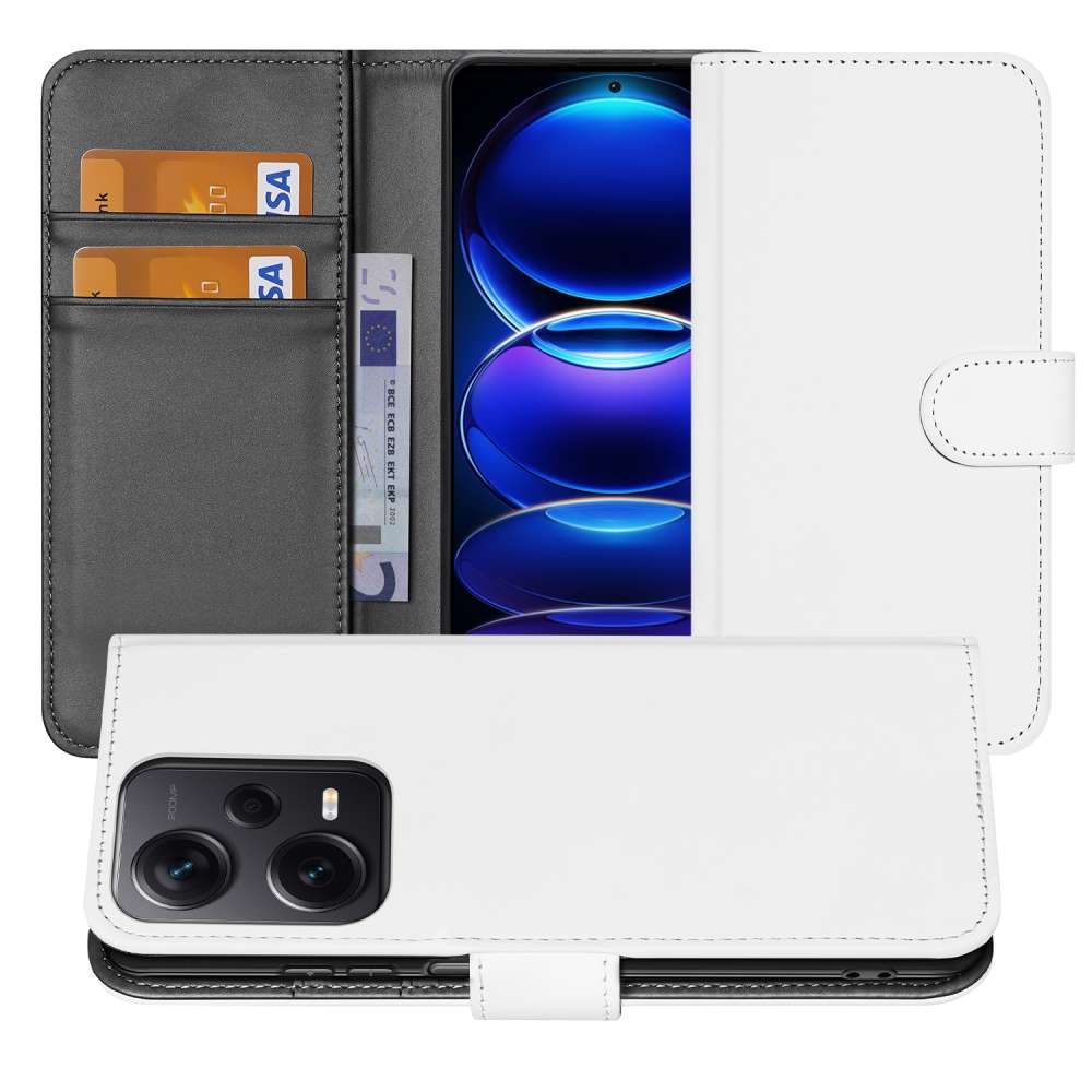 Bookcase Telefoonhoesje voor de Xiaomi Note 12 Pro | Poco X5 Pro Wit met Pasjeshouder