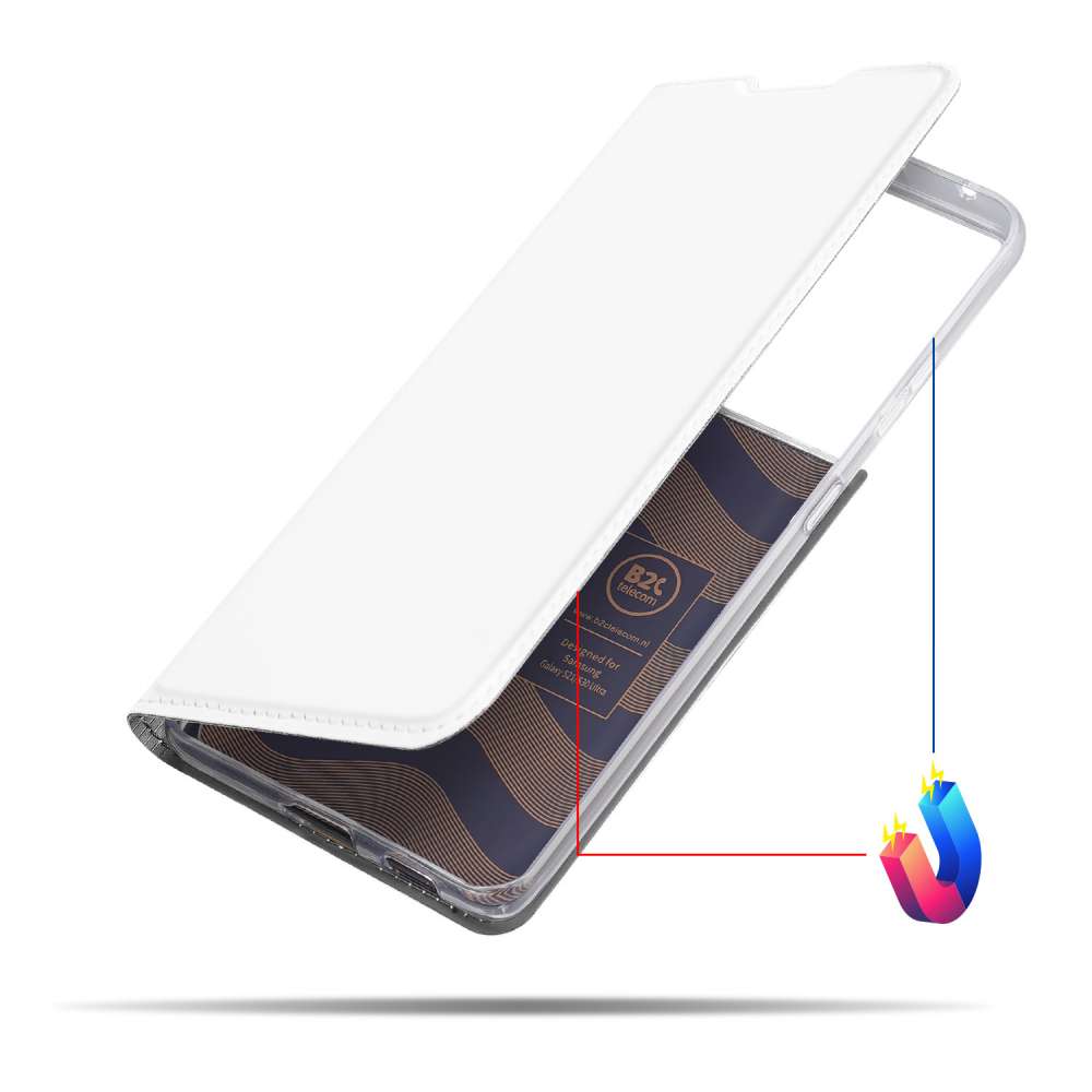 Samsung Galaxy S21 Ultra Bookcase Hoesje Wit met Pashouder
