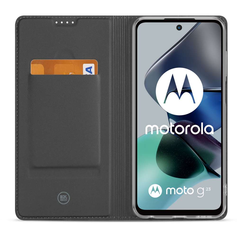 Stand Case Hoesje voor de Motorola Moto G23 | G13 Wit met Pashouder