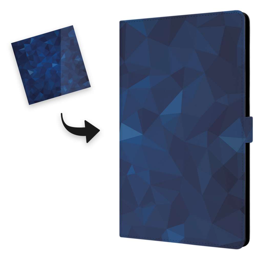 Uniek Nokia T20 Tablethoesje met Stand - Polygon Blue Design | B2C Telecom