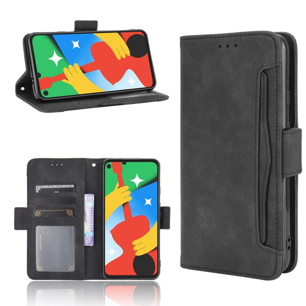 Wallet Case Google Pixel 4A 5G Hoesje Zwart met Standaard
