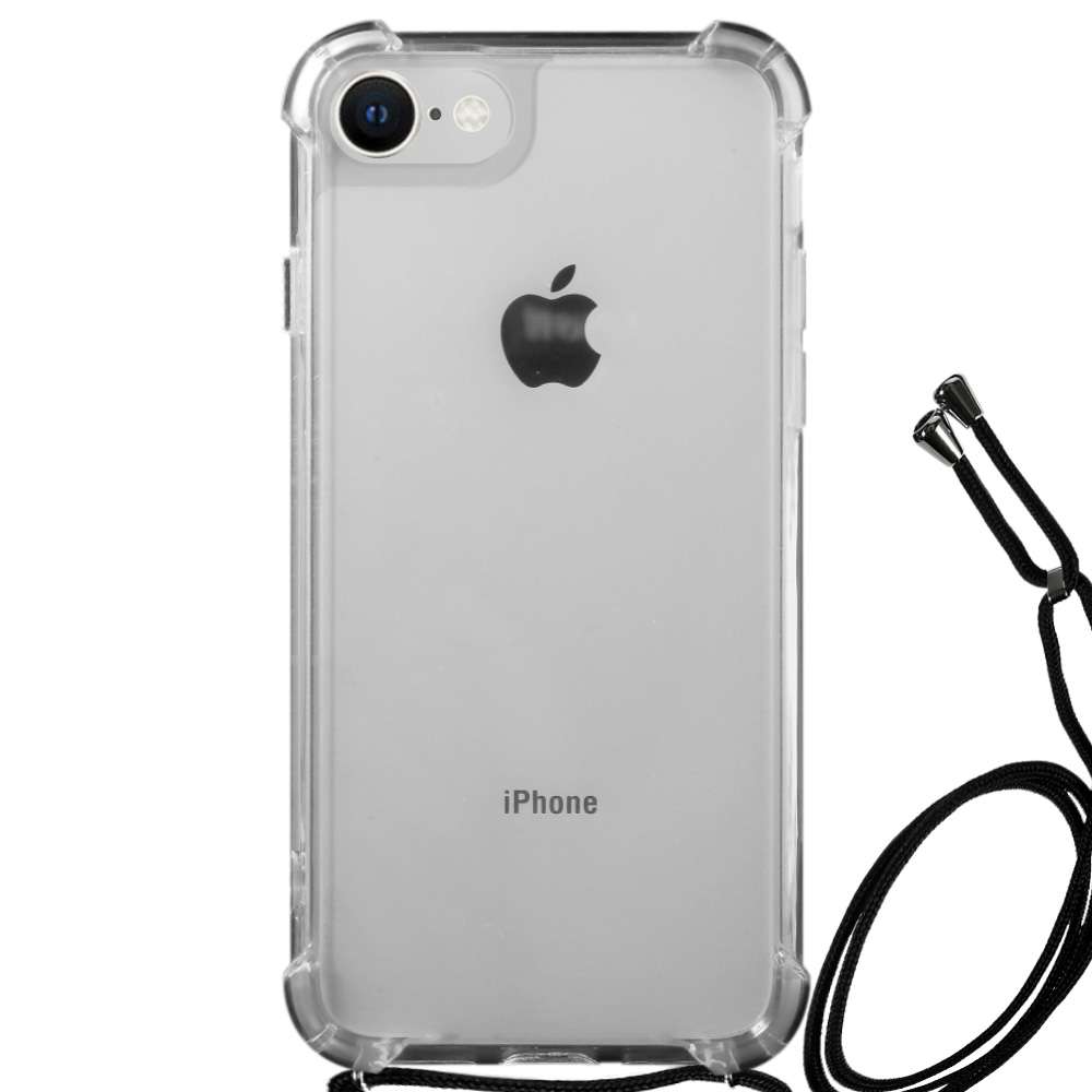 Anti-shock Back Cover voor de iPhone SE 22 | 20 | 8 | 7 Transparant met Koord