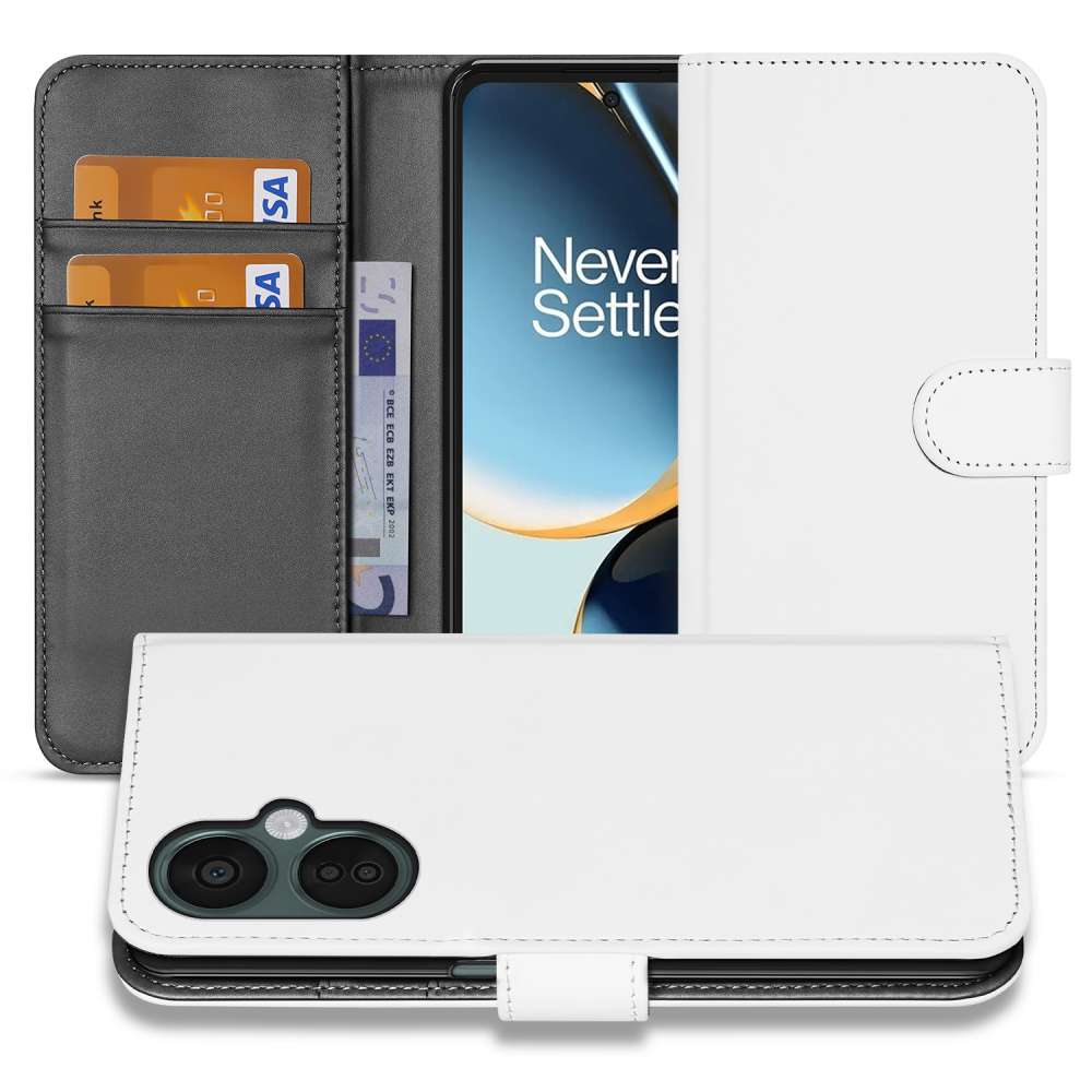 Book Case Hoesje voor de OnePlus Nord CE 3 Lite Wit met Pasjeshouder