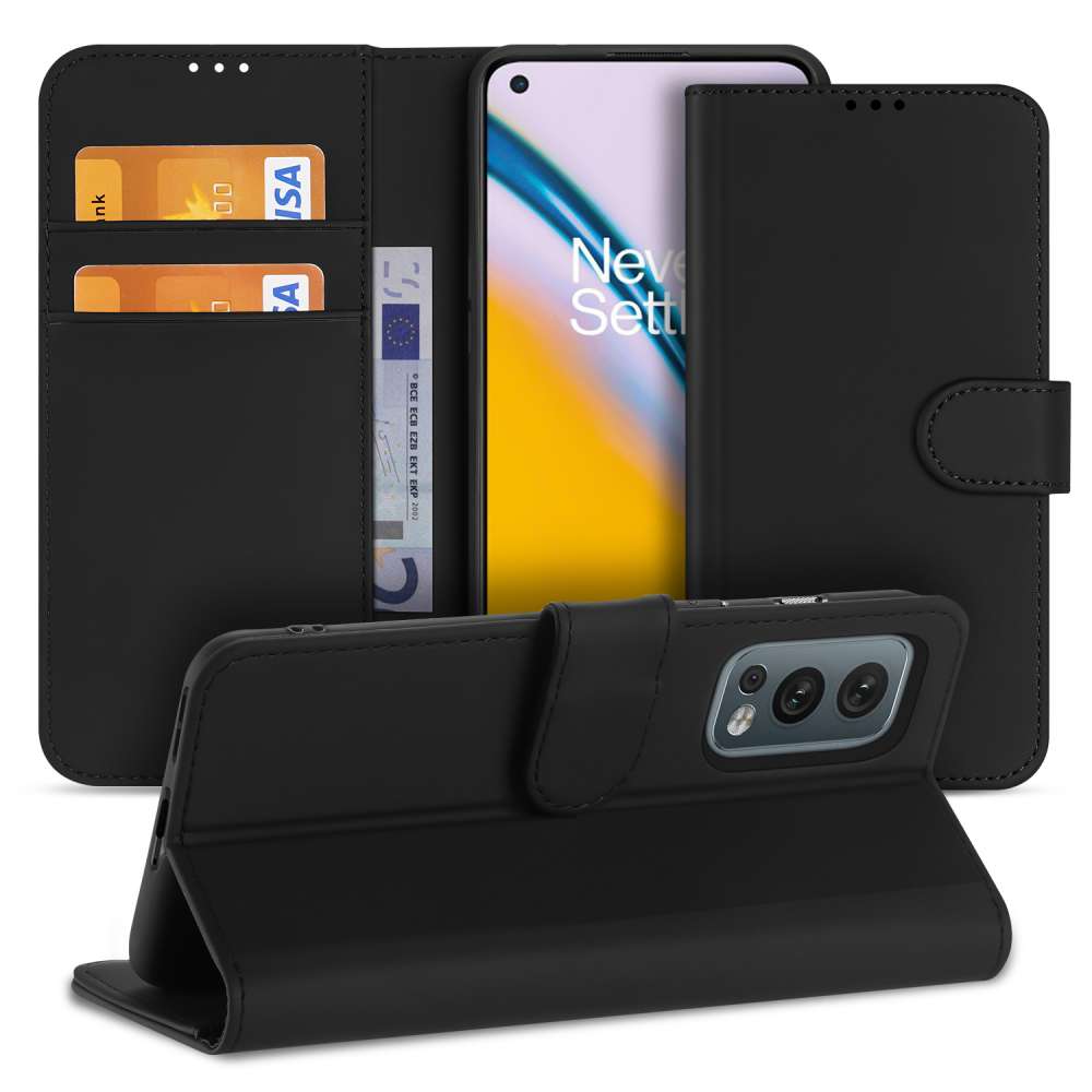 Book Case OnePlus Nord 2 5G Hoesje Zwart met Pasjeshouder
