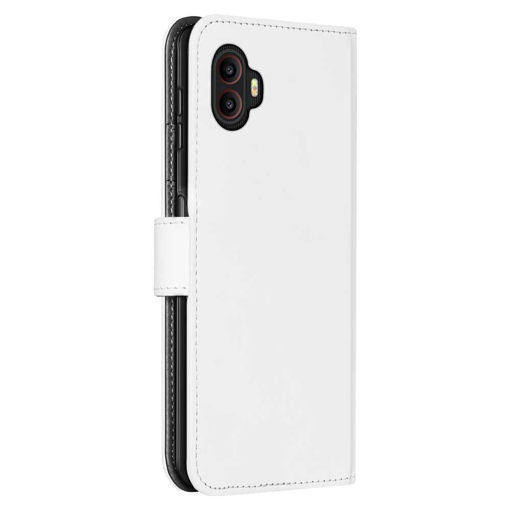 Book Case Telefoonhoesje voor de Galaxy Xcover 6 Pro Wit met Pasjeshouder