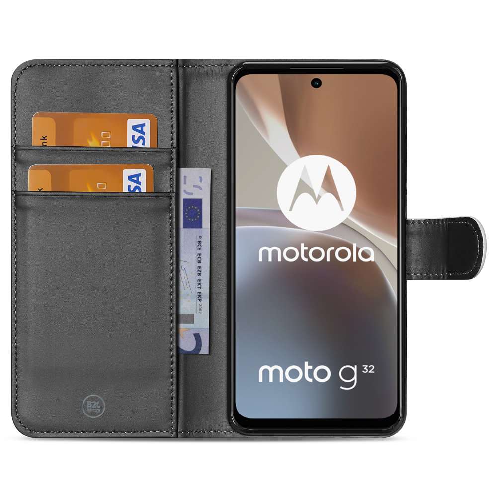 Book Case Telefoonhoesje voor de Motorola Moto G32 Wit met Pasjeshouder