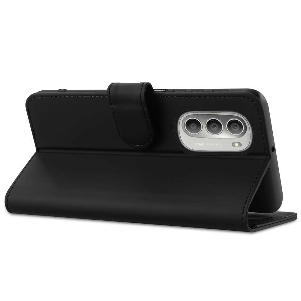 Book Case Telefoonhoesje voor de Motorola Moto G51 5G Zwart met Pasjeshouder
