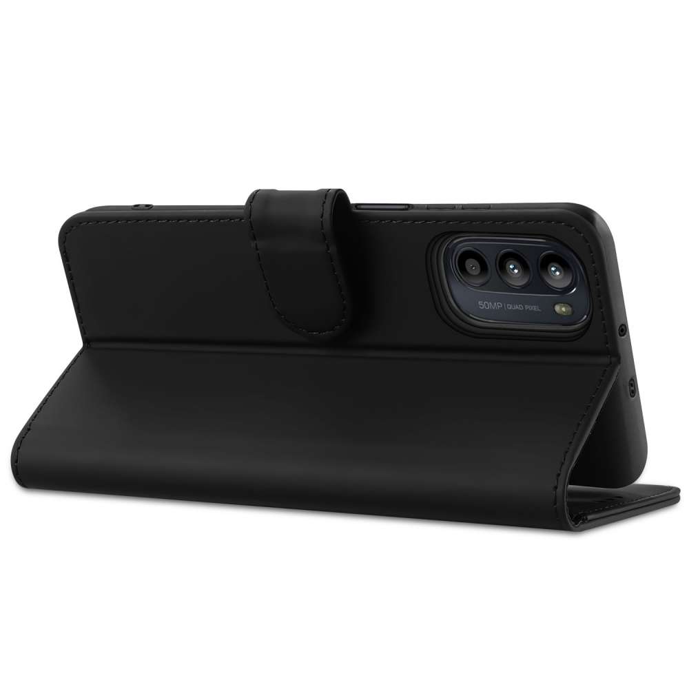 Book Case Telefoonhoesje voor de Motorola Moto G52 | G82 Zwart met Pasjeshouder