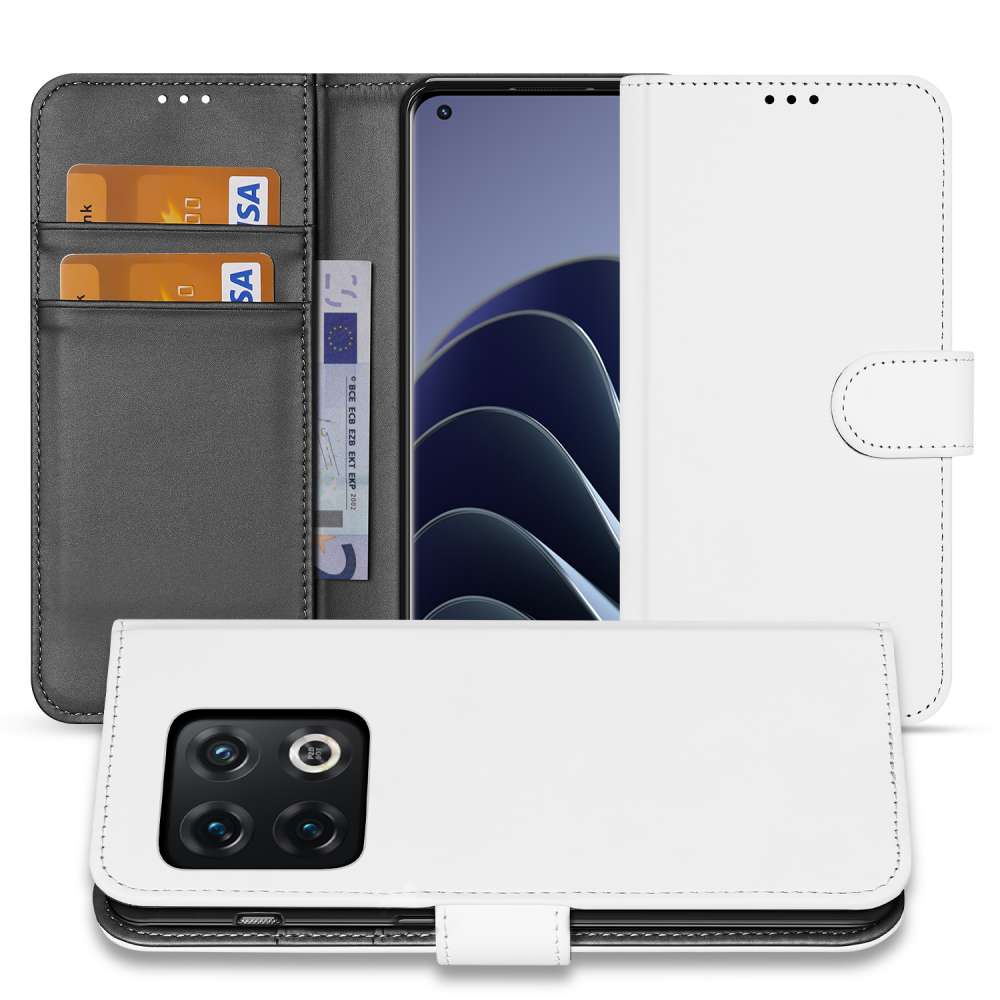 Book Case Telefoonhoesje voor de OnePlus 10 Pro Wit met Pasjeshouder