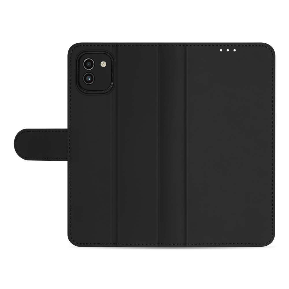 Book Case Telefoonhoesje voor de Samsung Galaxy A03 Zwart met Pasjeshouder