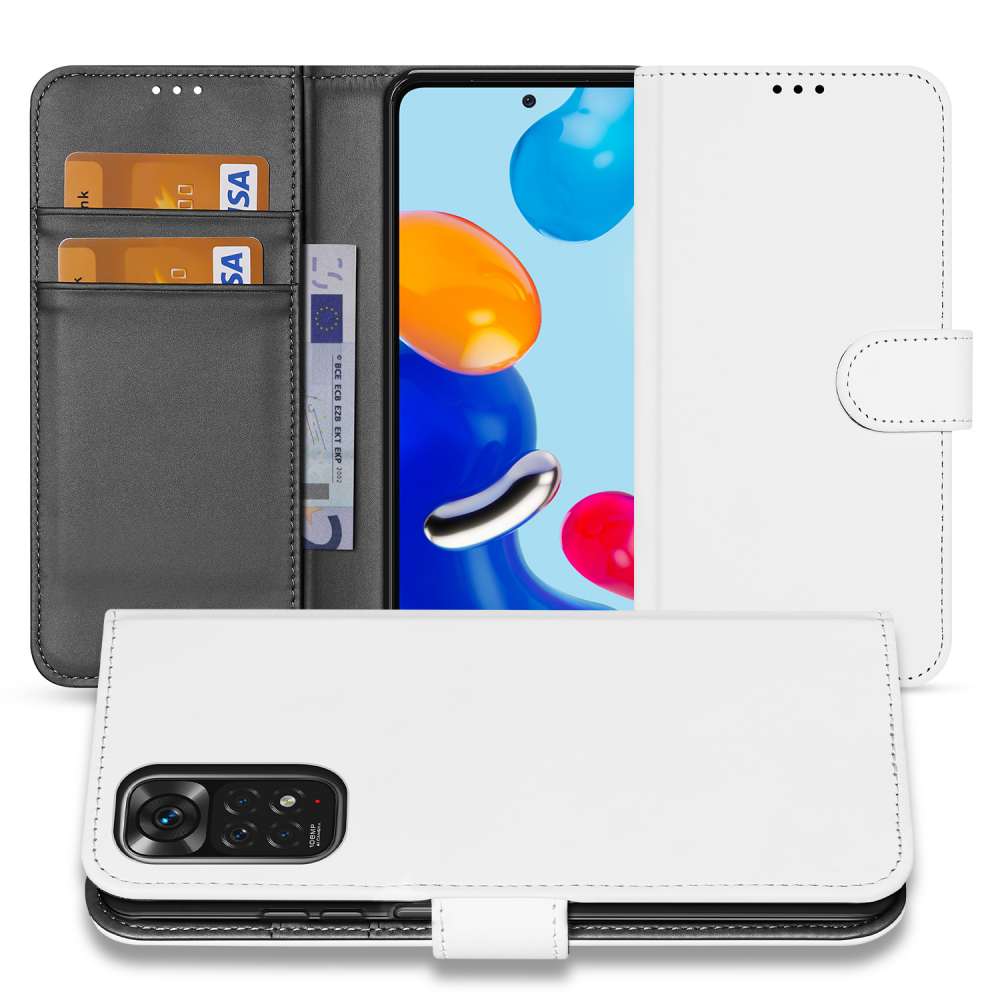 Book Case Telefoonhoesje voor de Xiaomi Redmi Note 11 | 11S Wit met Pasjeshouder