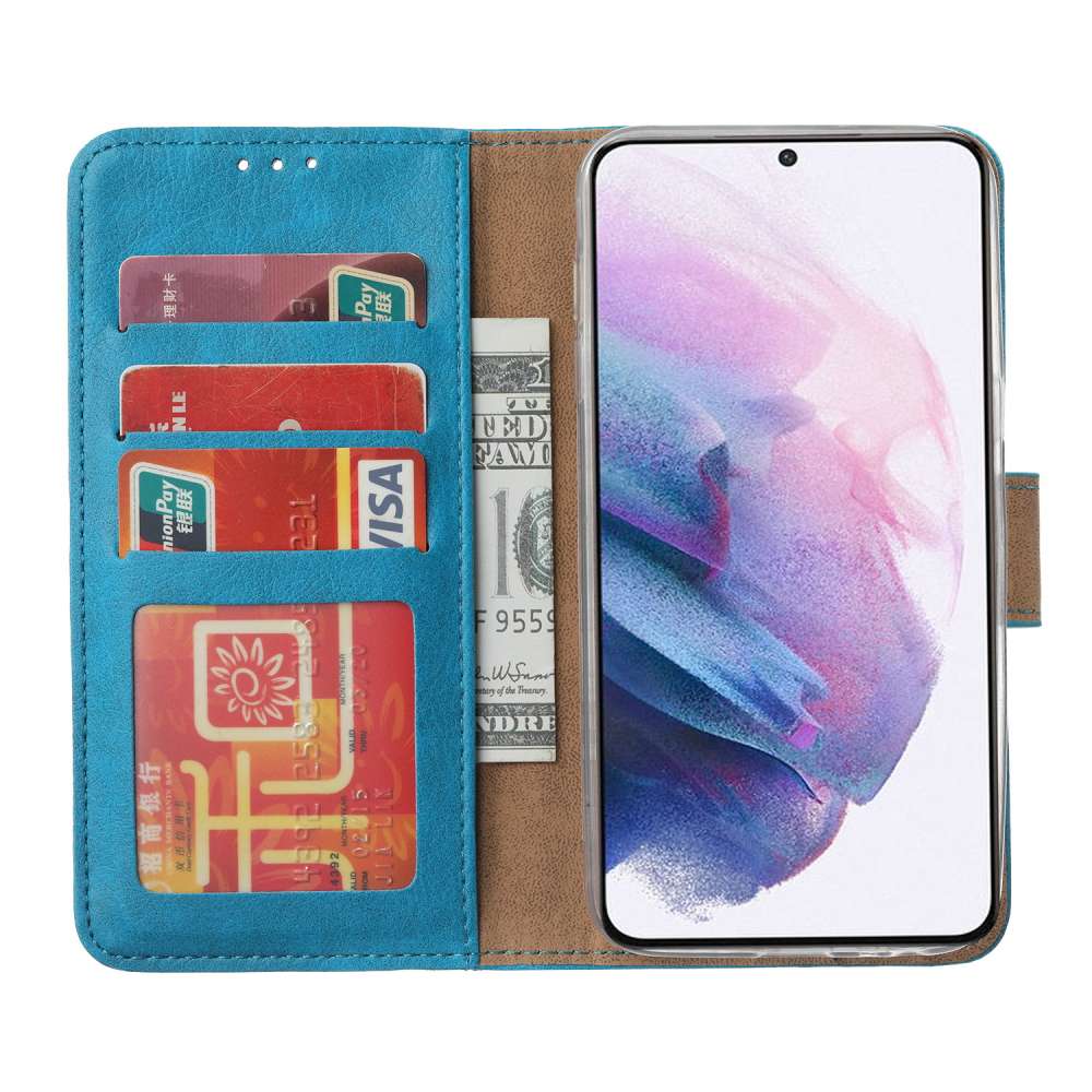 Book Cover Galaxy S21 Case Turquoise met Pasjeshouder