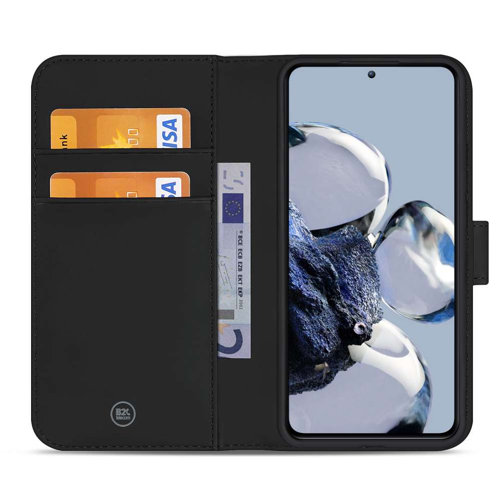 Book Cover Hoesje voor de Xiaomi 12T | 12T Pro Zwart met Pasjeshouder
