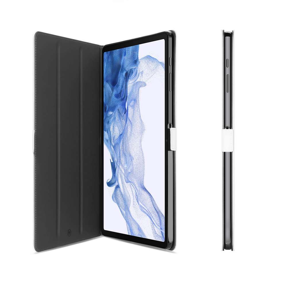 Book Cover Samsung Galaxy Tab S7 FE | S7+ | S8+ Hoesje Wit met Standaardfunctie