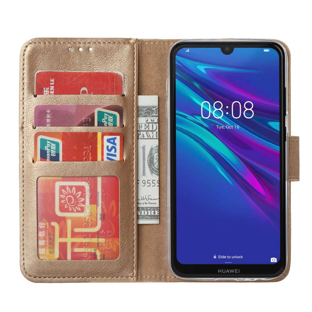 Bookcase Huawei Y6 (2019) Goud met Pasjeshouder