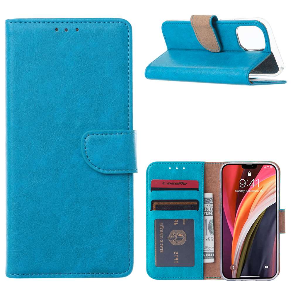 Bookcase iPhone 12 Mini Turquoise met Standaard