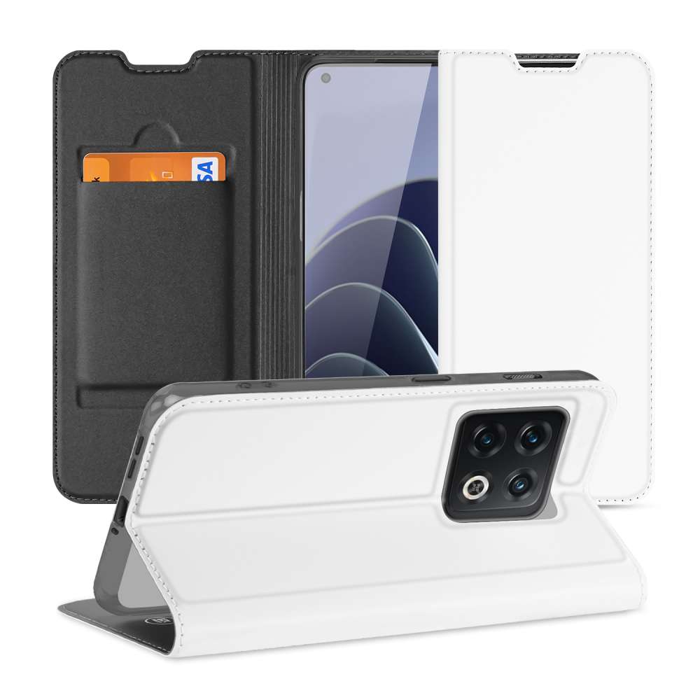 Bookcase OnePlus 10 Pro Telefoonhoesje Wit met Pasjehouder