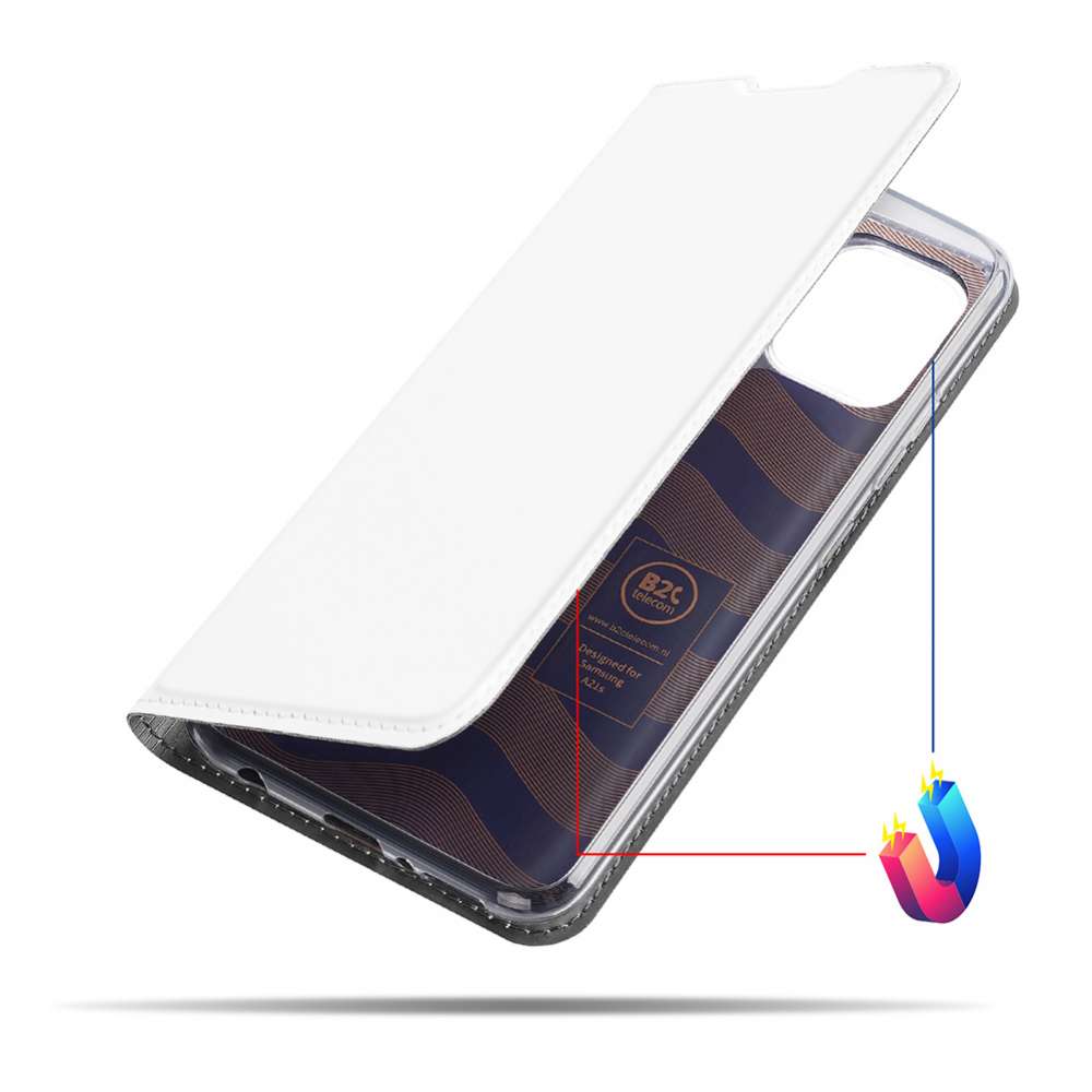 Bookcase Samsung Galaxy A21s Hoesje Wit met Pashouder