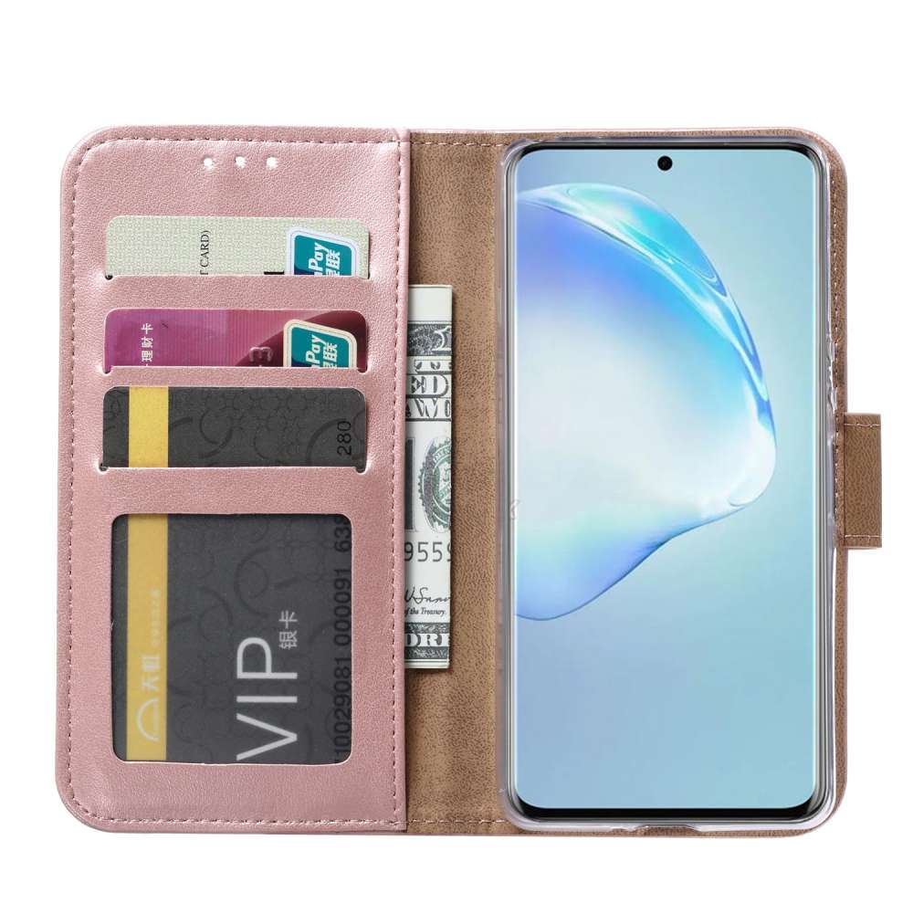 Bookcover Case Samsung Galaxy S20 Ultra Rosekleurig met Pasjeshouder