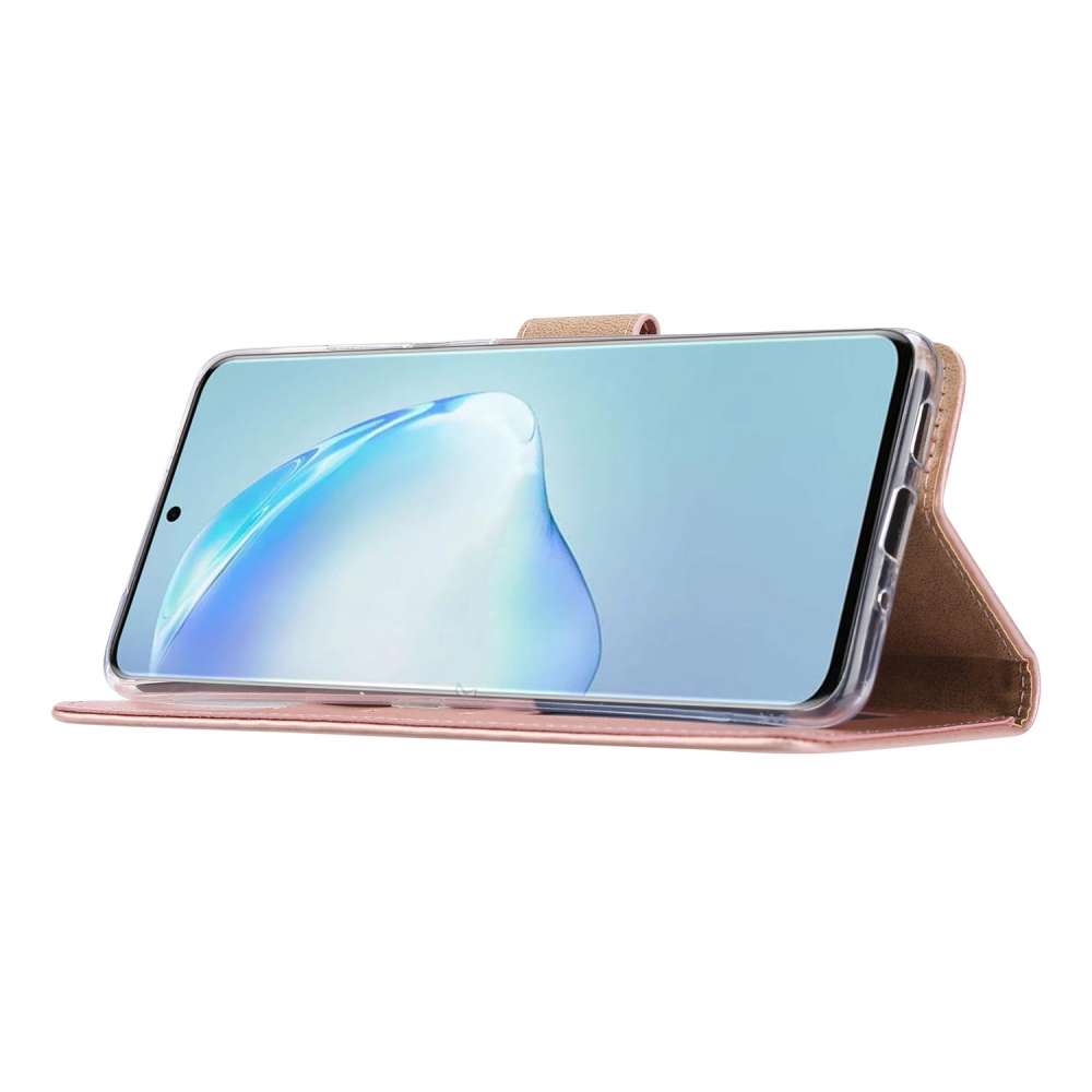 Bookcover Case Samsung Galaxy S20 Ultra Rosekleurig met Pasjeshouder