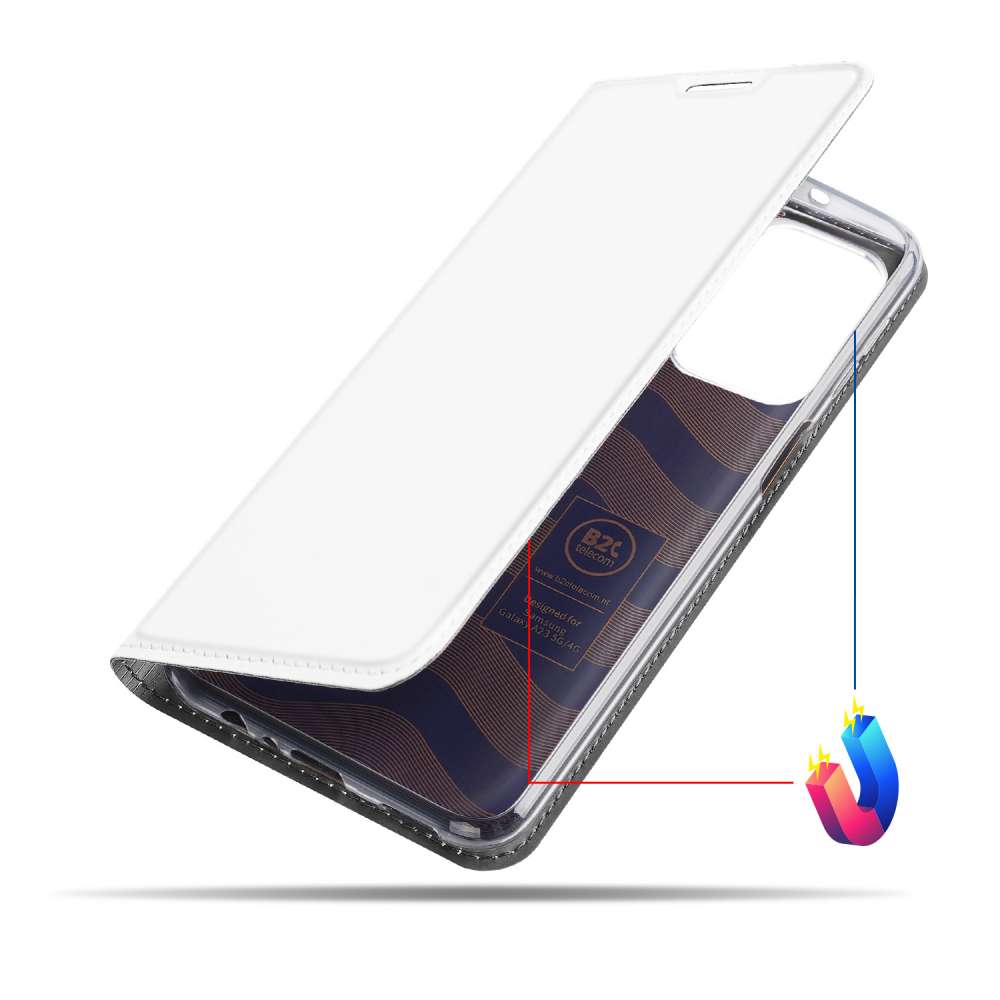 Hoesje Samsung Galaxy A23 Bookcase Wit met Pashouder en Standaard