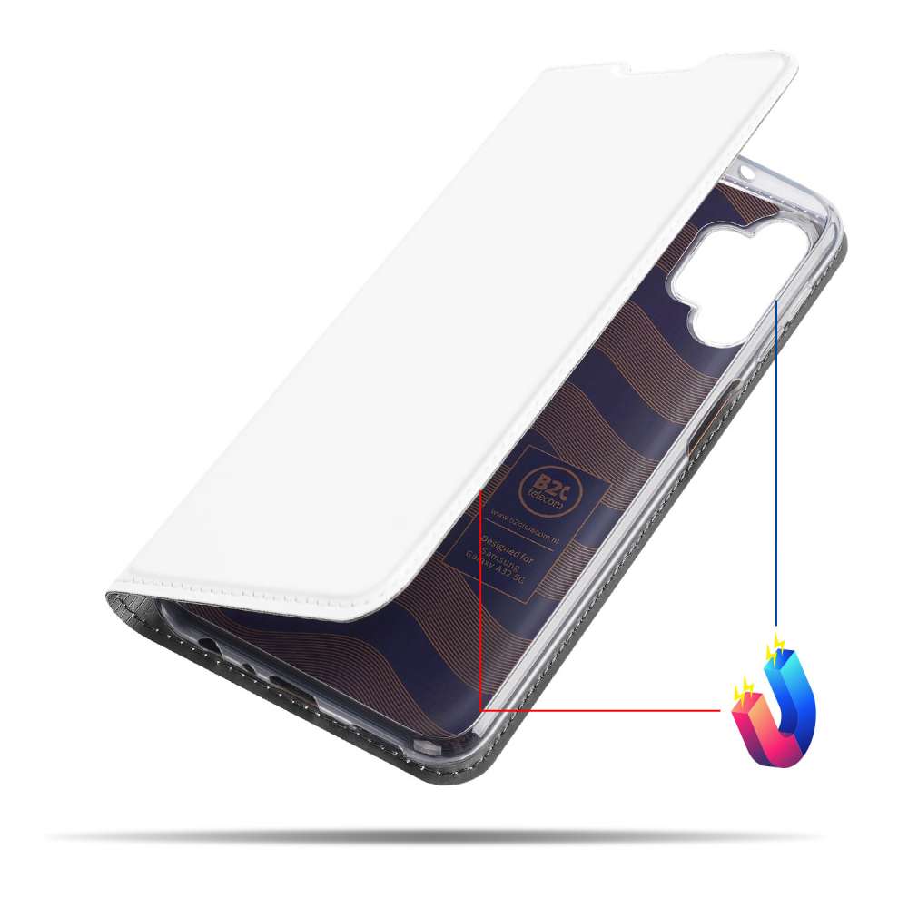 Hoesje Samsung Galaxy A32 5G Bookcase Wit met Pashouder