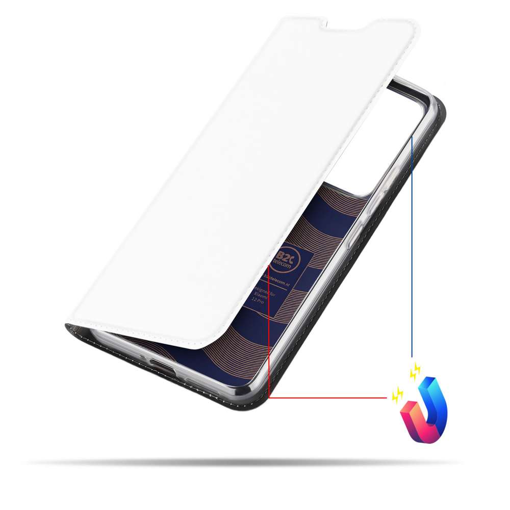 Hoesje Xiaomi 12 Pro Bookcase Wit met Pashouder en Standaard