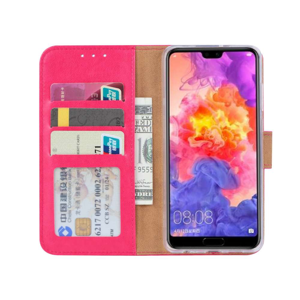 Huawei P30 Hoesje Roze met Pasjeshouder