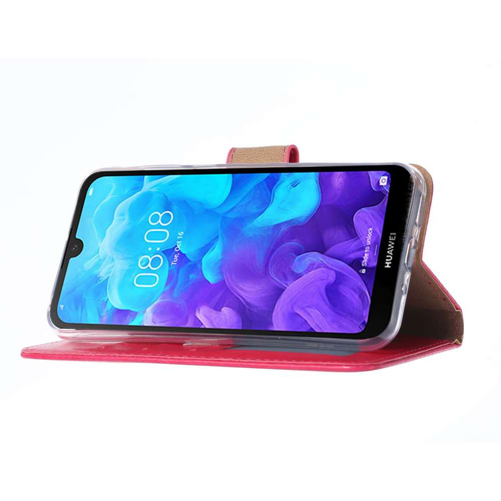 Huawei Y5 (2019) Hoesje Roze met Pasjeshouder