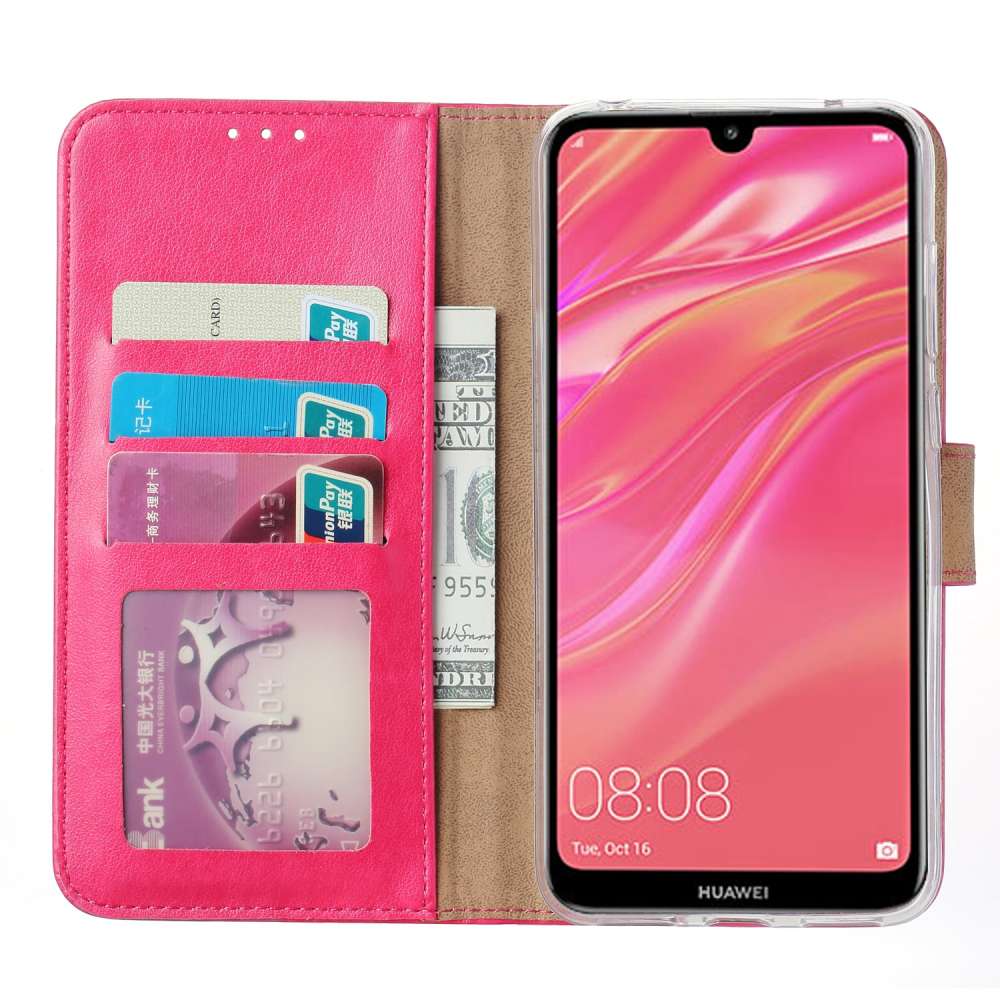Huawei Y7 2019 Hoesje Roze met Pasjeshouder