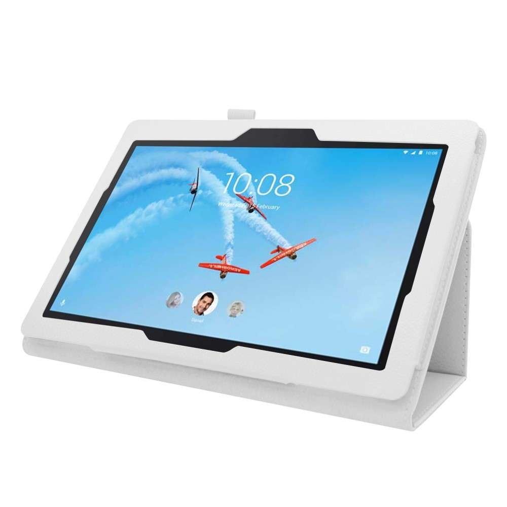 Lenovo Tab E10 Tablet Hoes Wit met Standaard