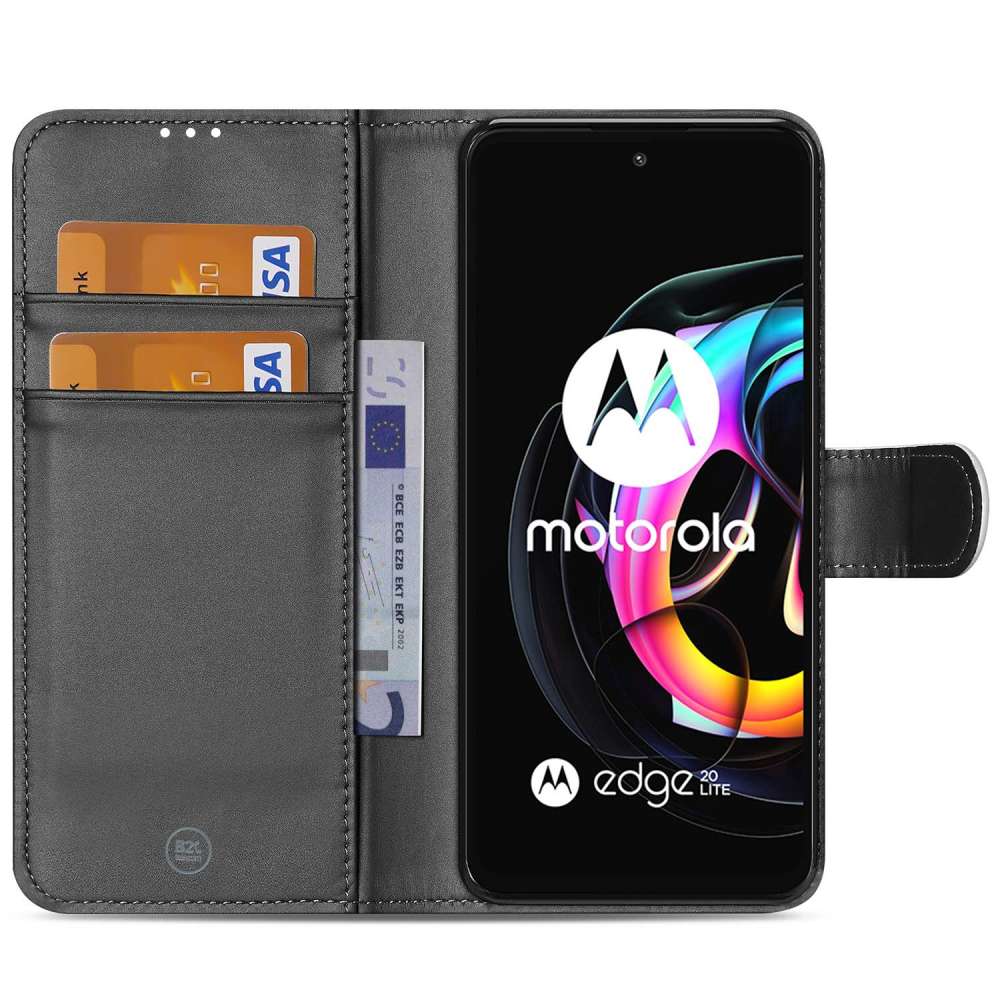 Motorola Edge 20 Lite Hoesje Wit met Pasjeshouder
