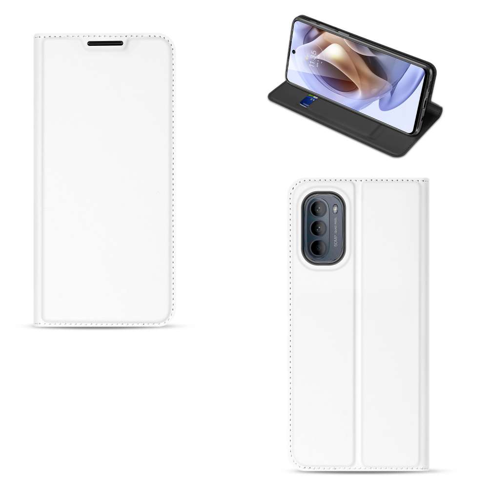 Motorola Moto G31 | G41 Stand Case Telefoonhoesje Wit met Pashouder