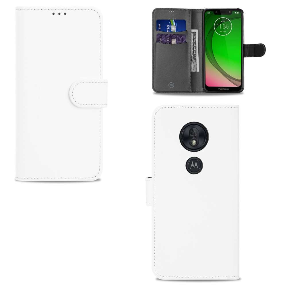 Motorola Moto G7 Play Hoesje Wit met Pasjeshouder
