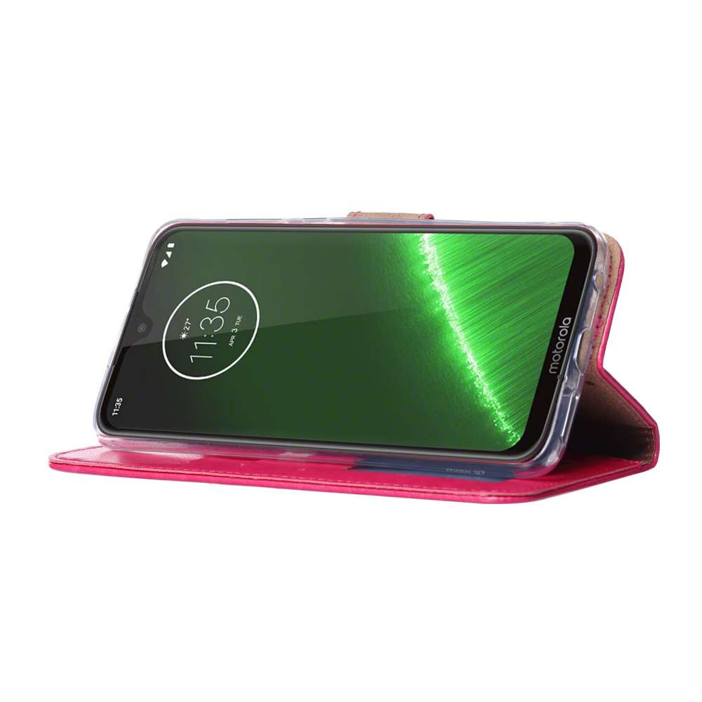 Motorola Moto G7 Plus Hoesje Roze met Pasjeshouder
