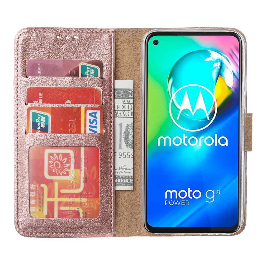 Motorola Moto G8 Power Book Cover Rose met Pasjeshouder