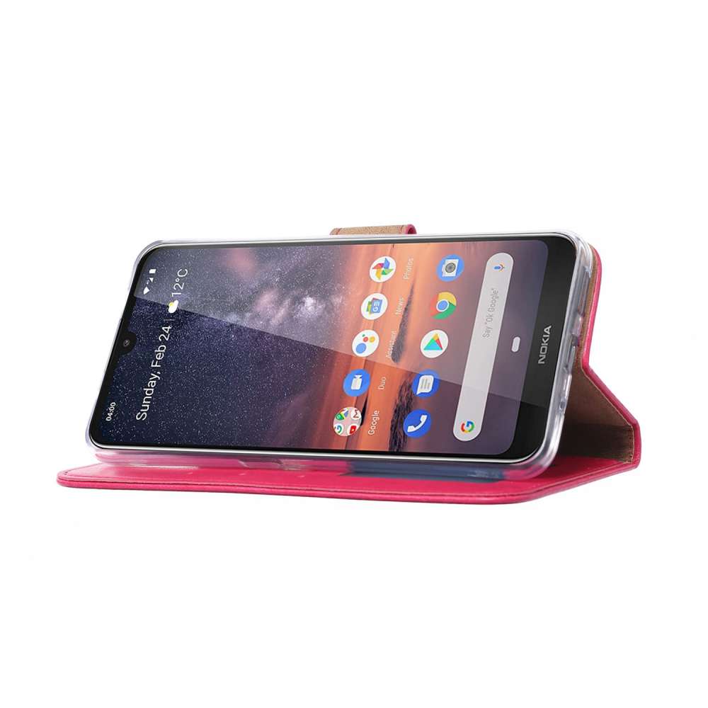 Nokia 3.2 (2019) Hoesje Roze met Pasjeshouder