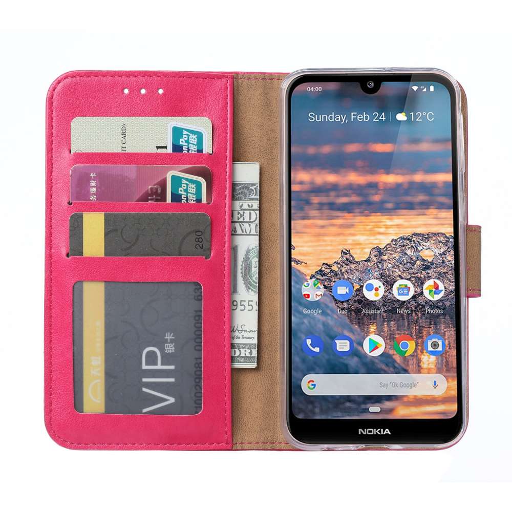 Nokia 4.2 Hoesje Roze met Pasjeshouder