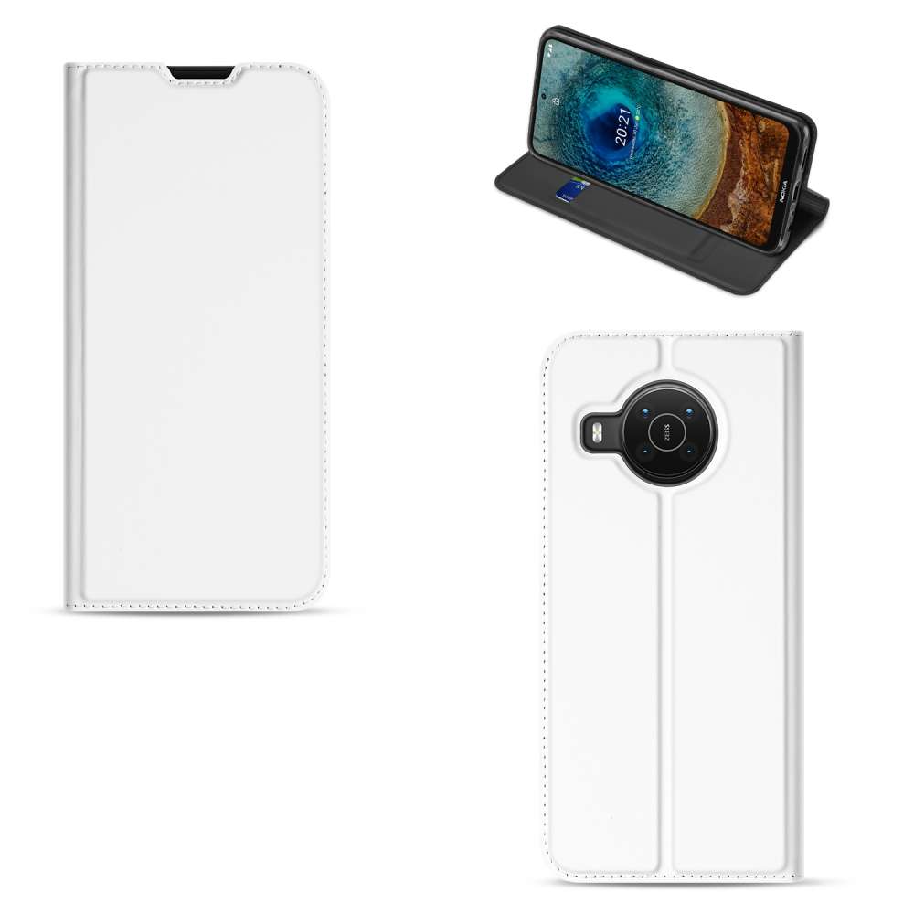 Nokia X20 | X10 Stand Cover Hoesje Wit met Pashouder