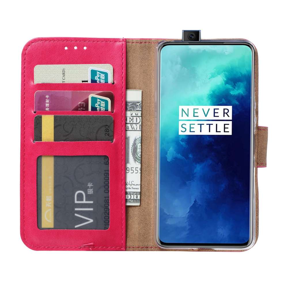 OnePlus 7T Pro Hoesje Roze met Pasjeshouder
