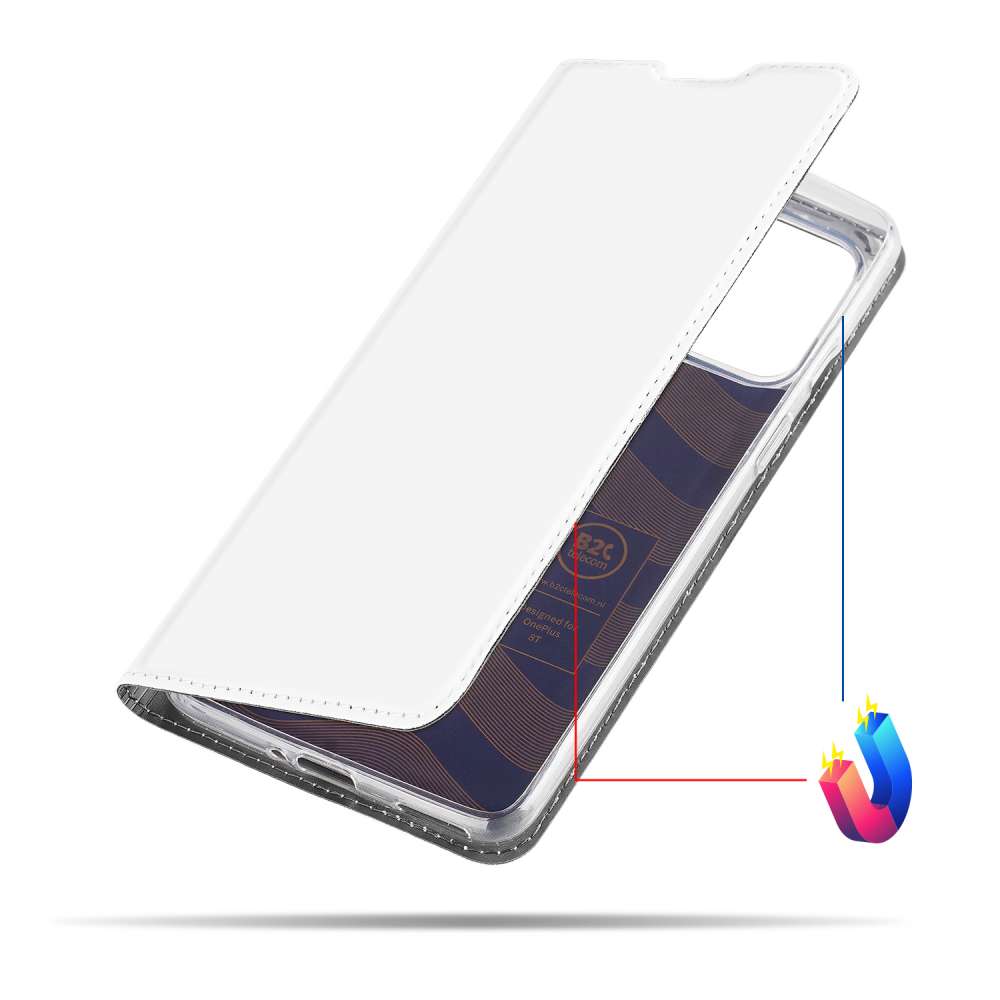 OnePlus 8T Bookcase Hoesje Wit met Pashouder