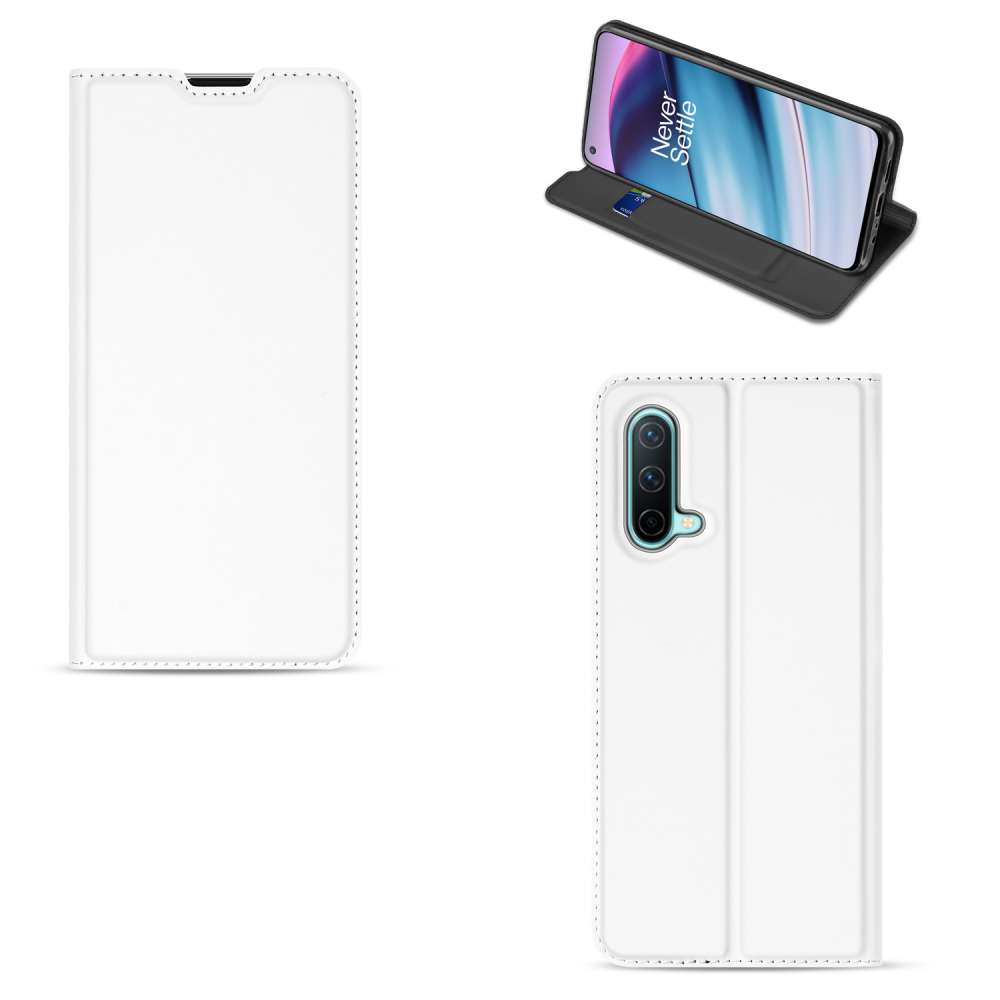 OnePlus Nord CE 5G Stand Cover Hoesje Wit met Pashouder
