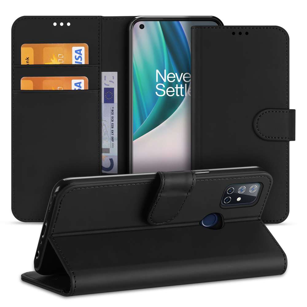 OnePlus Nord N10 5G Hoesje Zwart met Pasjeshouder