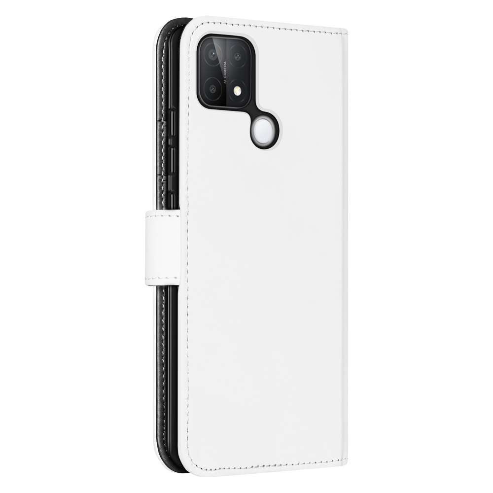 OPPO A15 Book Cover Wit met Pasjeshouder