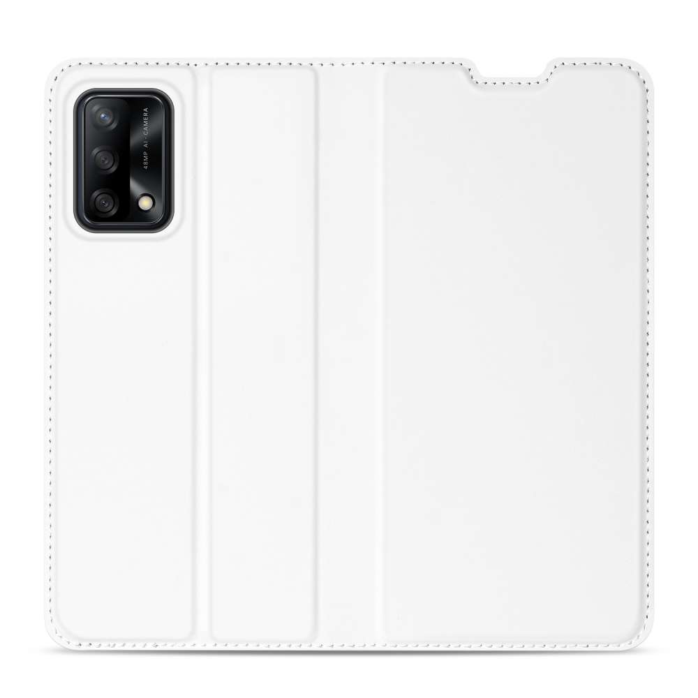 OPPO A74 4G Stand Case Hoesje Wit met Pashouder