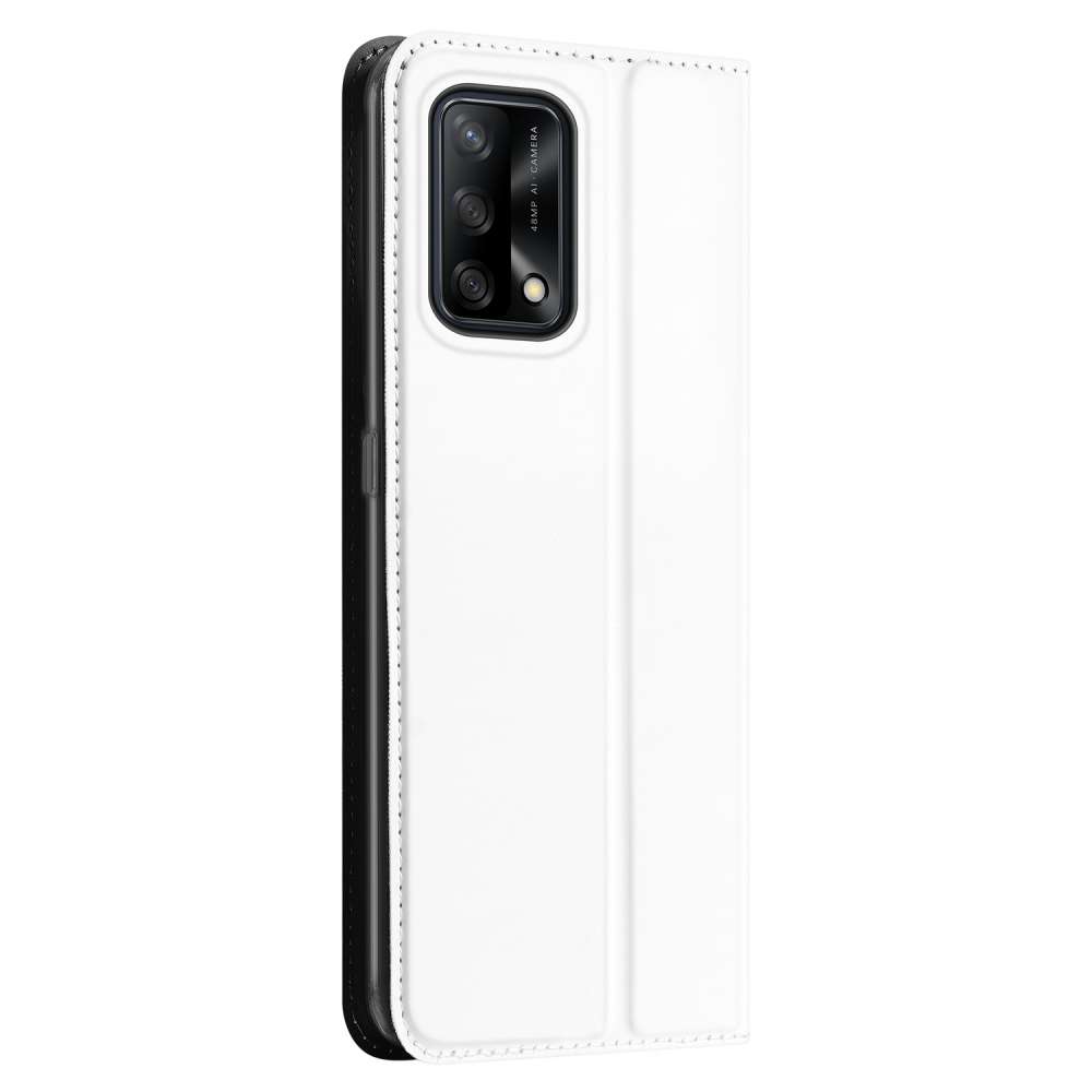 OPPO A74 4G Stand Case Hoesje Wit met Pashouder